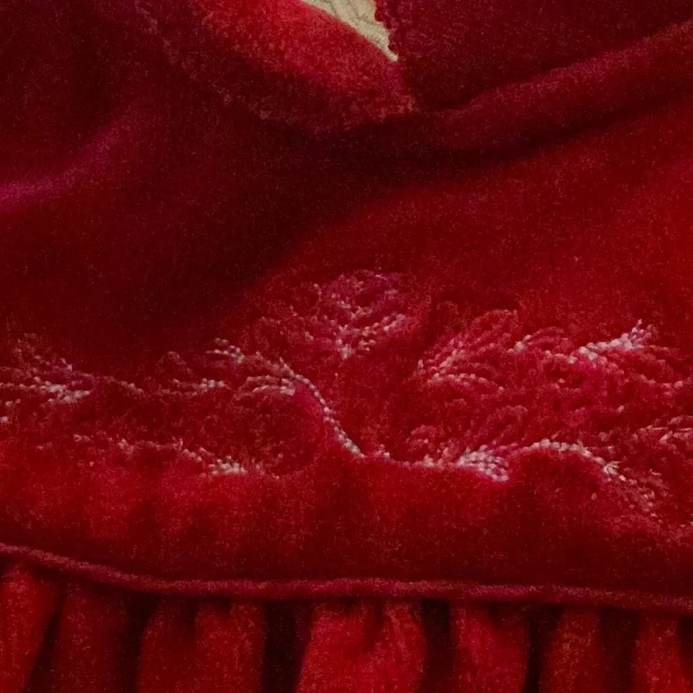 EUC Ralph Lauren red velour onesie